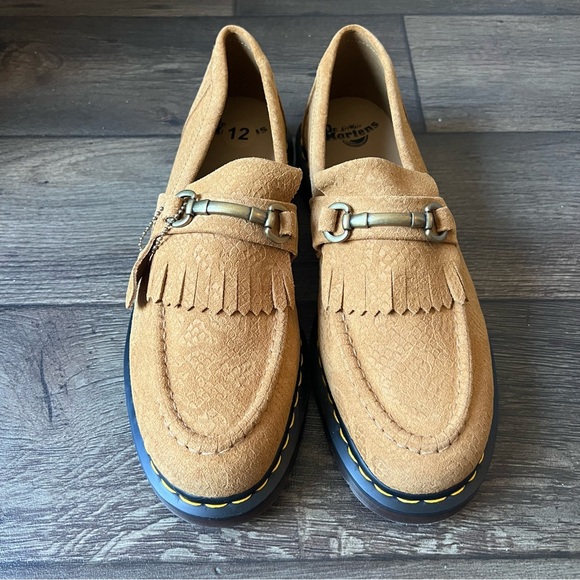 Dr Martens Adrian Snaffle Repello Python Emboss Suede Loafers Brown Mens Size 12 - Picture 4 of 11